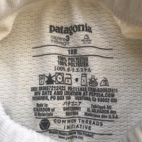 Patagonia Base Layer Set (size 18m) - Picture 7 of 7